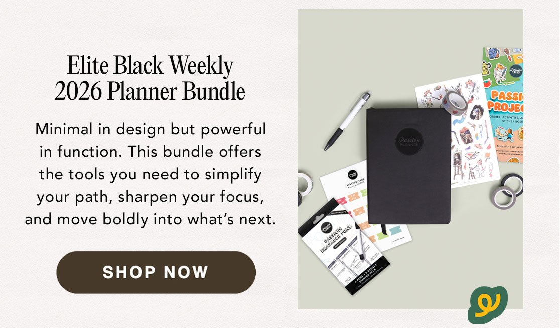 Elite Black Weekly 2026 Planner Bundle