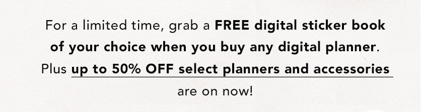 Up to 50% OFF select planners and accessories