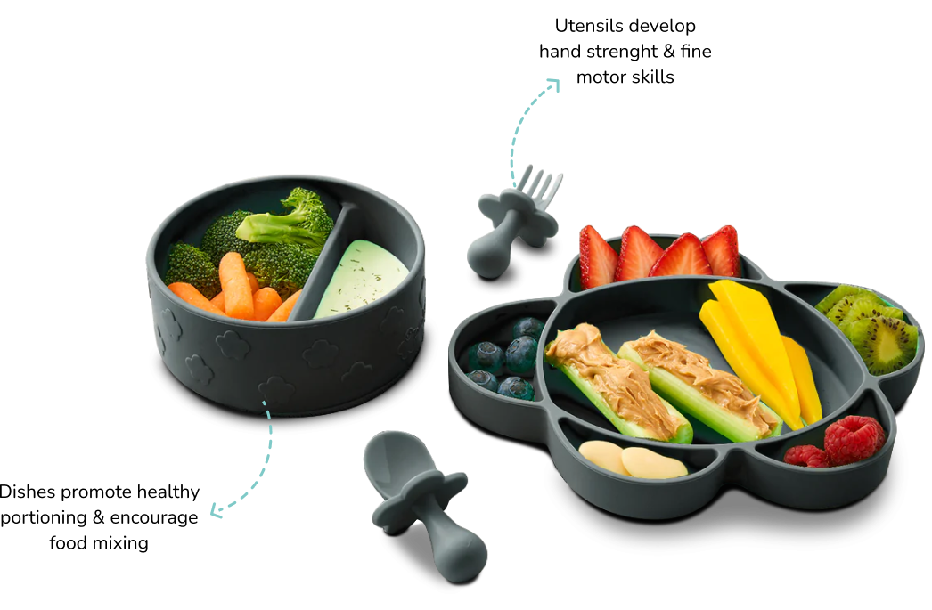 The complete set for babyled weaning! Grabease Utensils