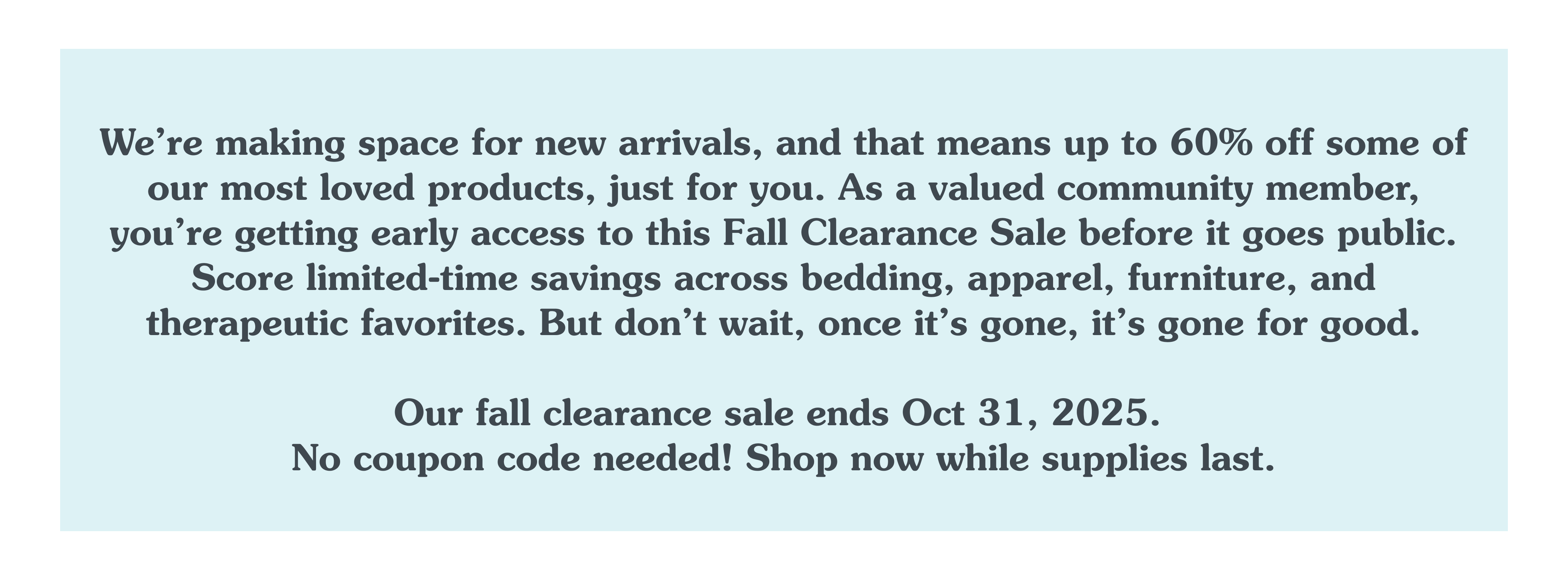 Fall Clearance: Early Access Is Here