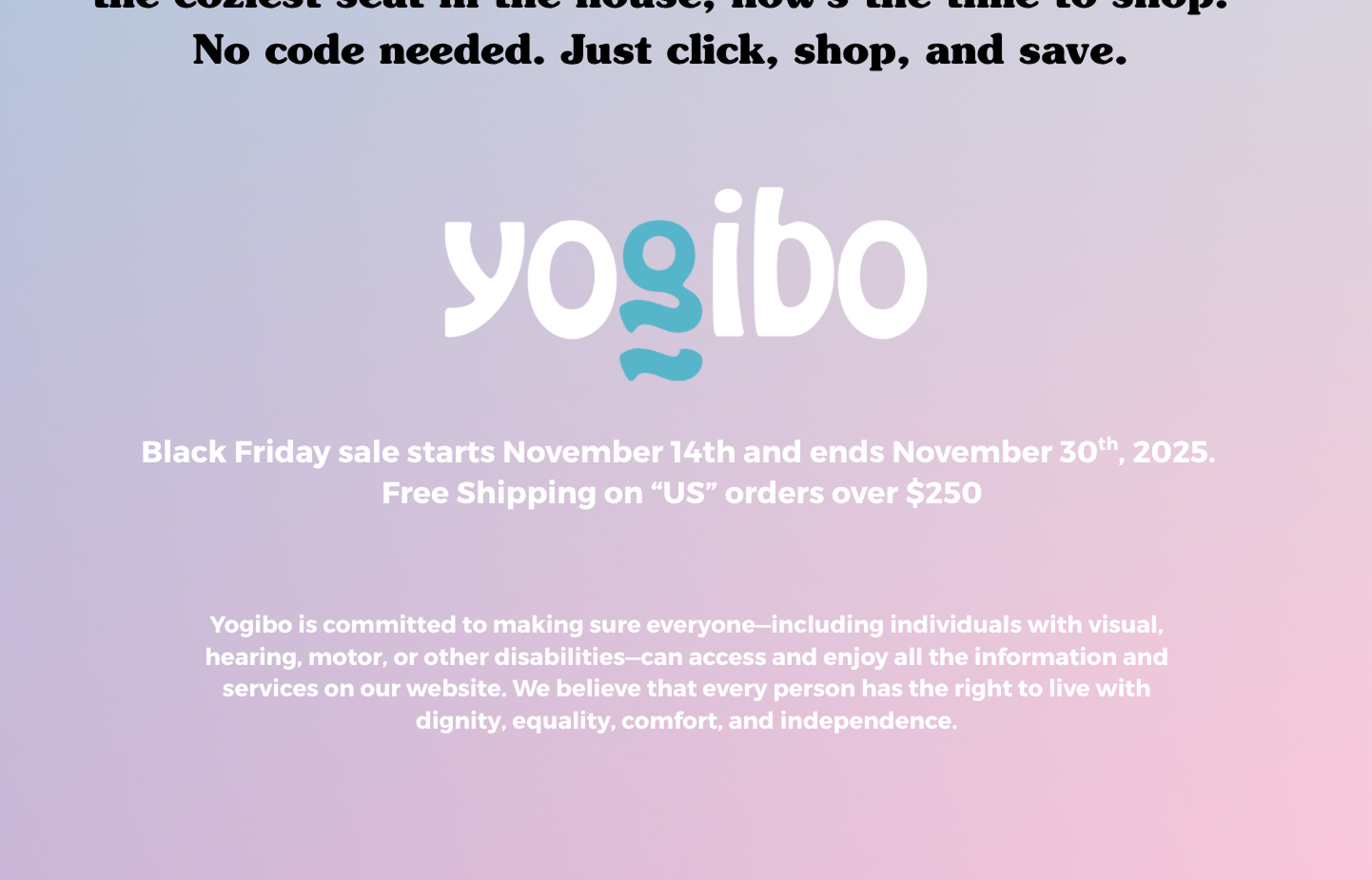 Yogibo disclaimer