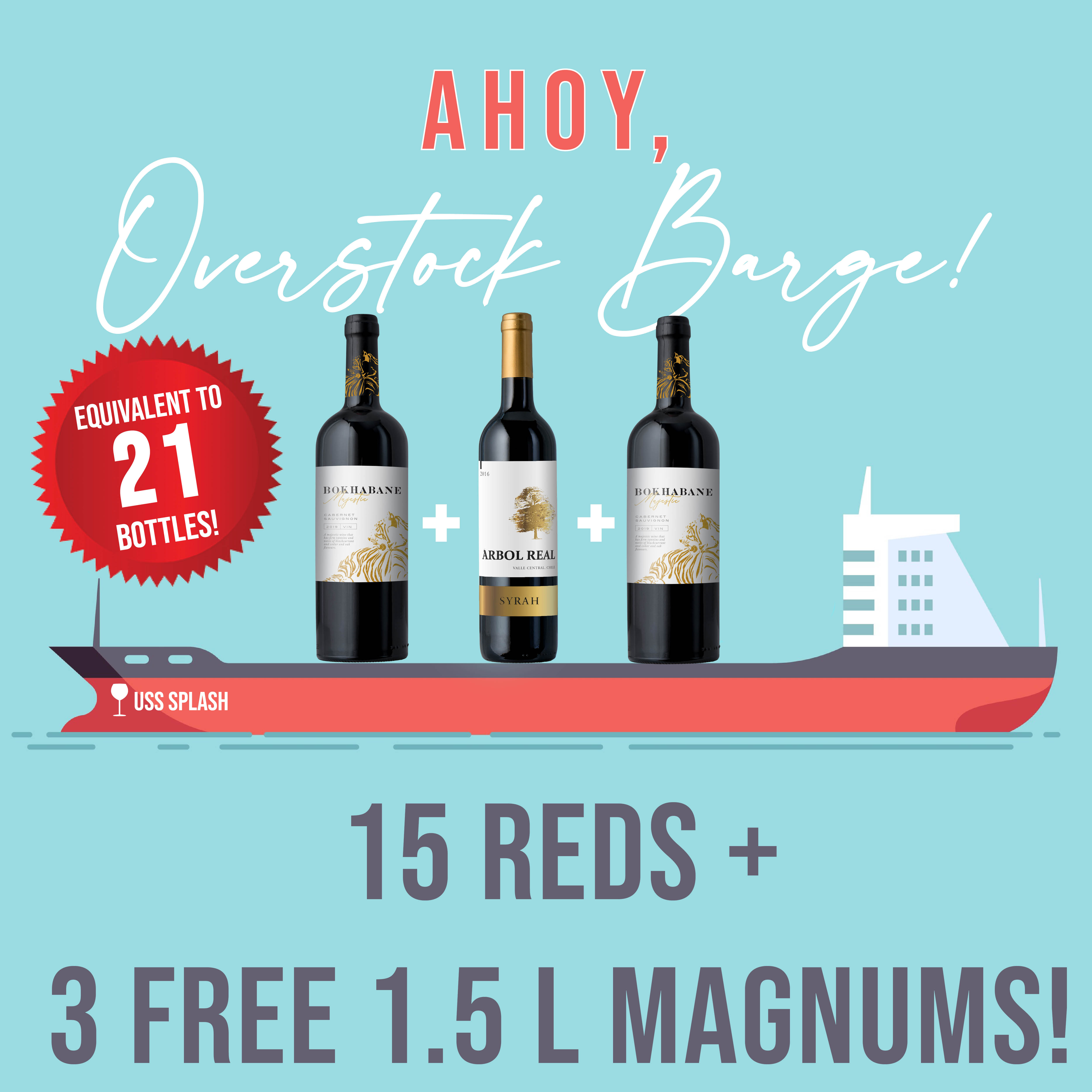 24 HOURS LEFT 15 Premium MYSTERY Reds + 3 FREE Magnums! Splash Wines