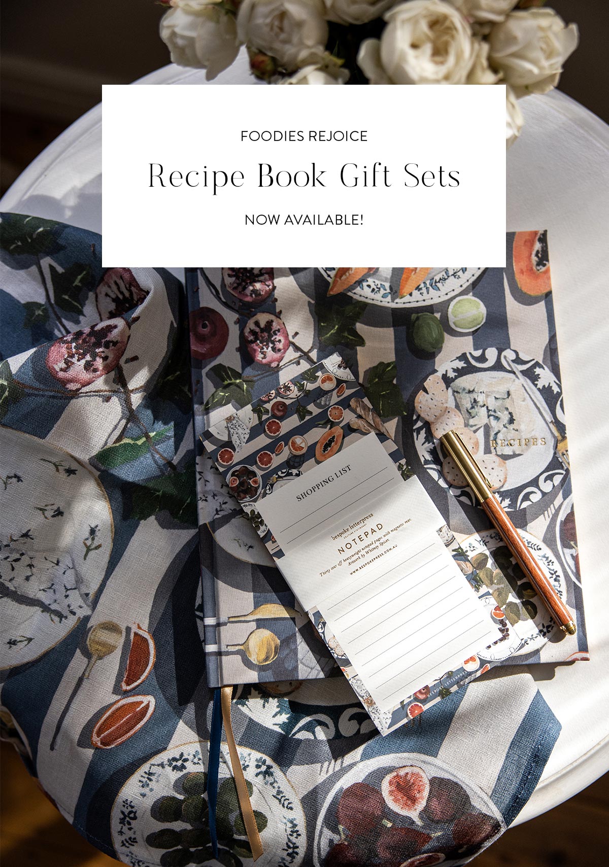 For the Foodies Recipe Book Gift Sets Bespoke Letterpress