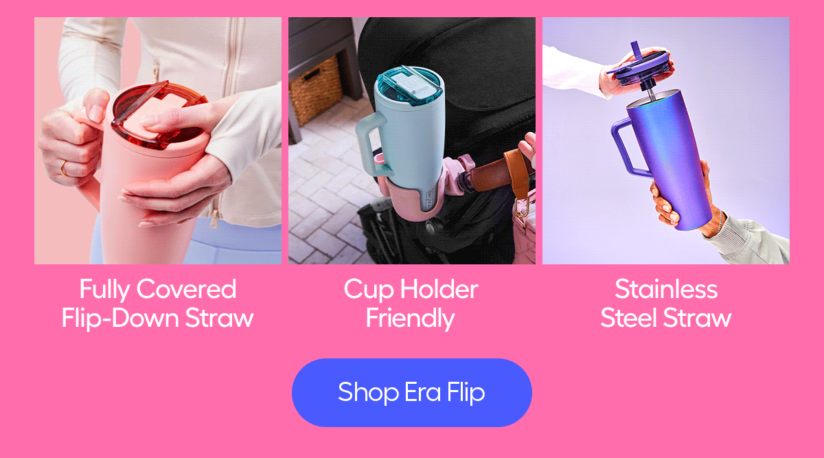 Fully Covered Flip-Down Straw, Cup Holder Friendly, Stainless Steel Straw - Shop Now