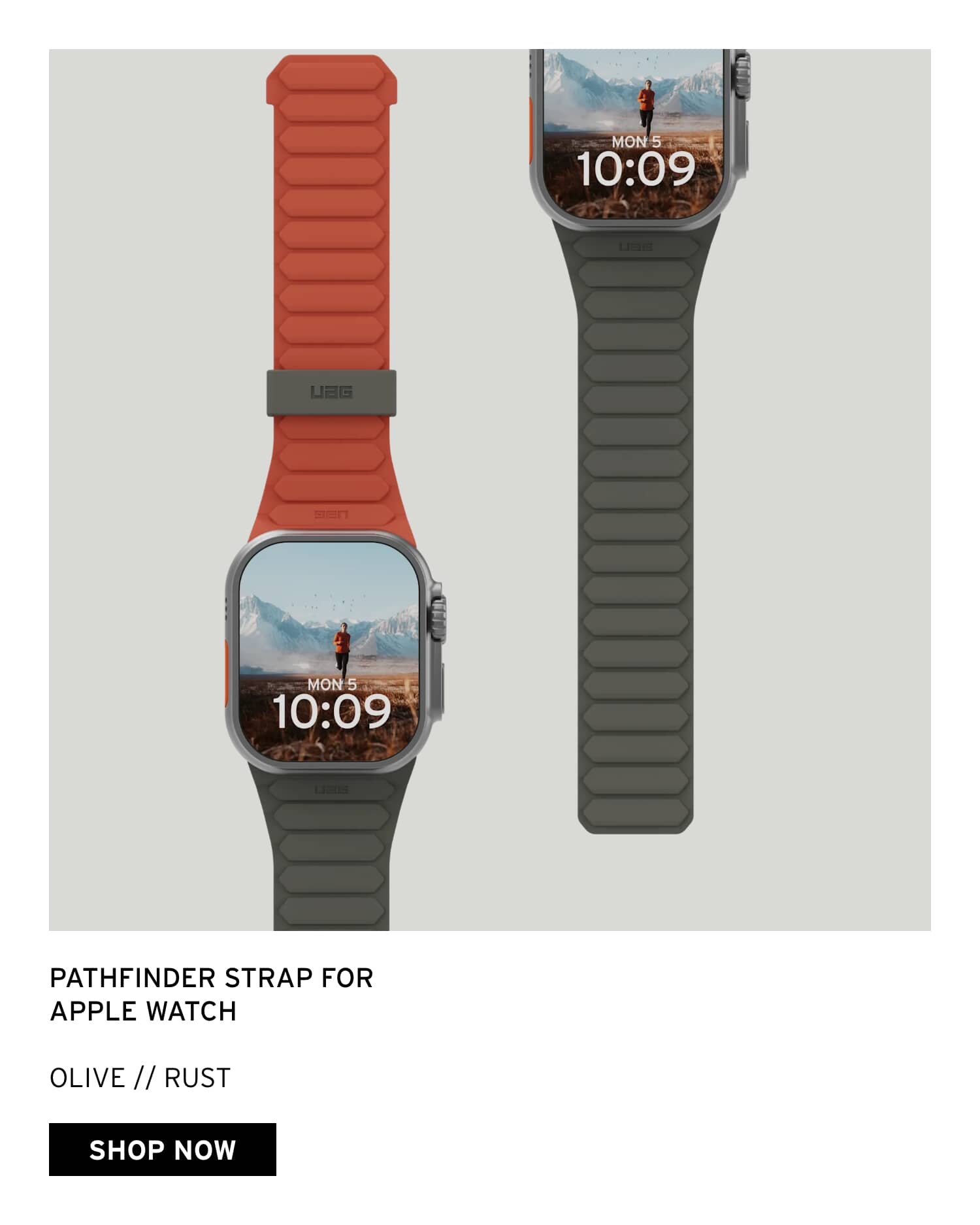 Shop UAG Pathfinder Strap for Apple Watch Olive/Rust