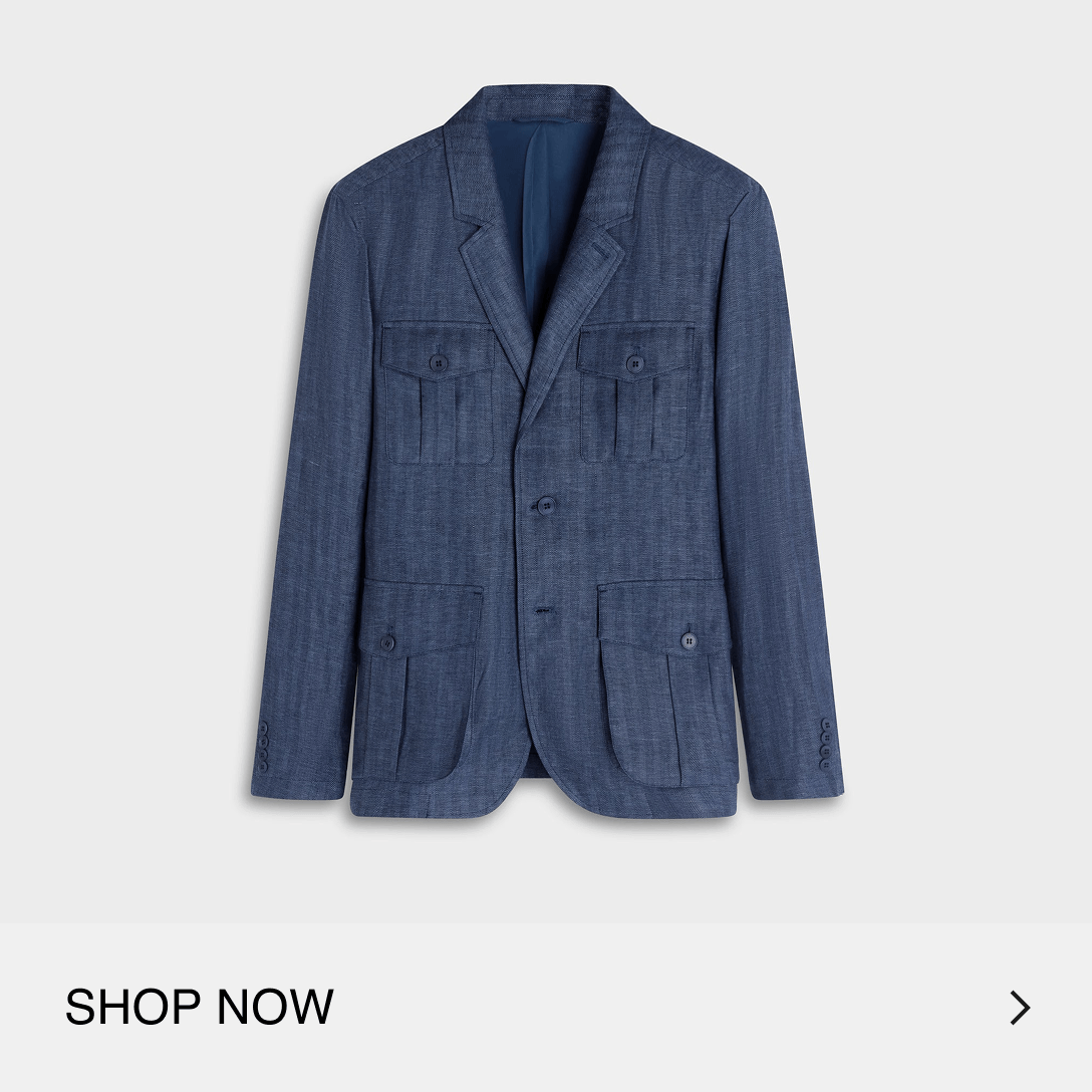 Herringbone Safari Blazer