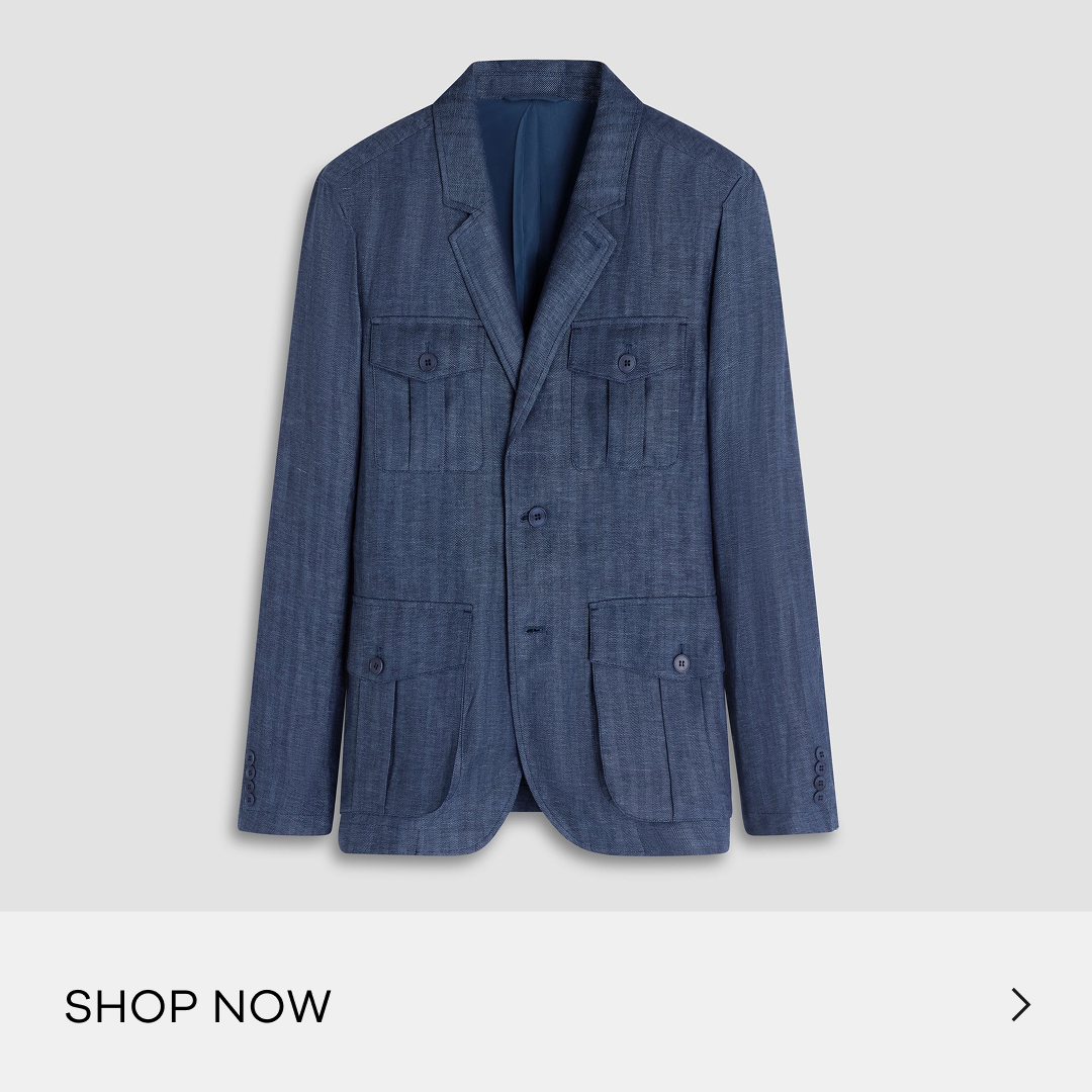 Herringbone Safari Blazer