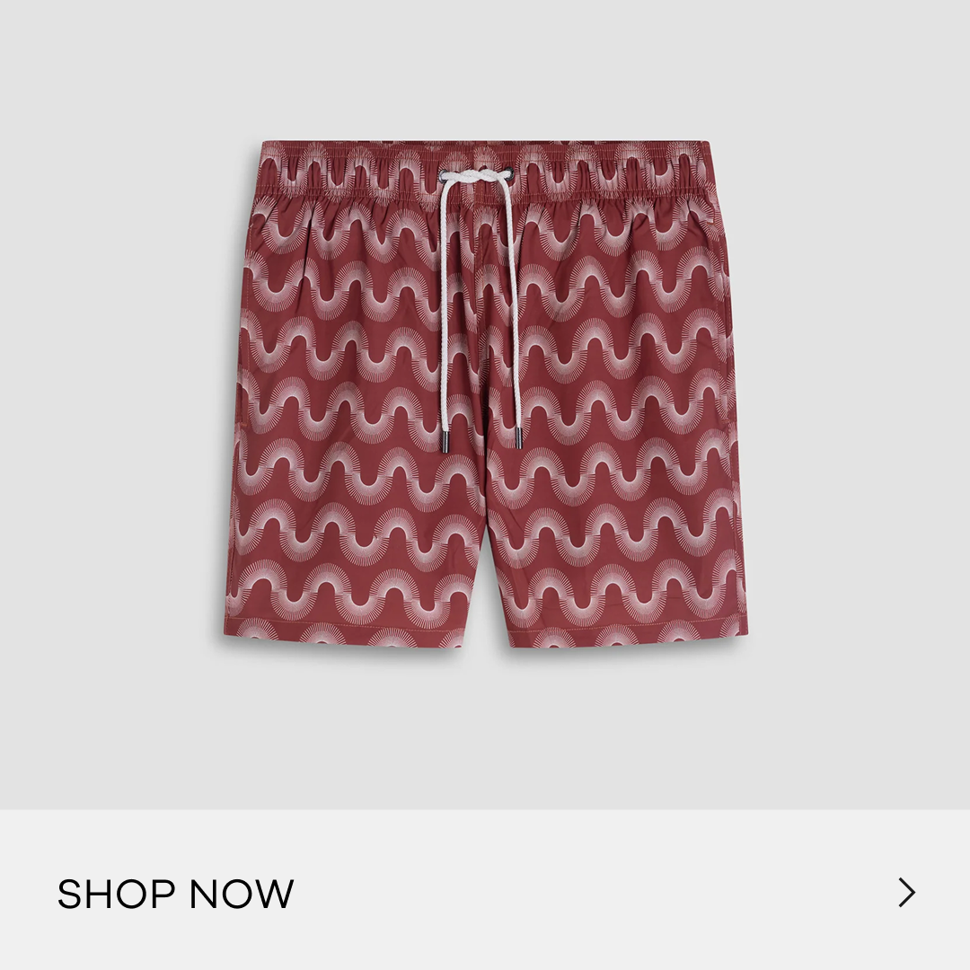 Cruz Shorter-Length Kinetic Wave Swim Trunks