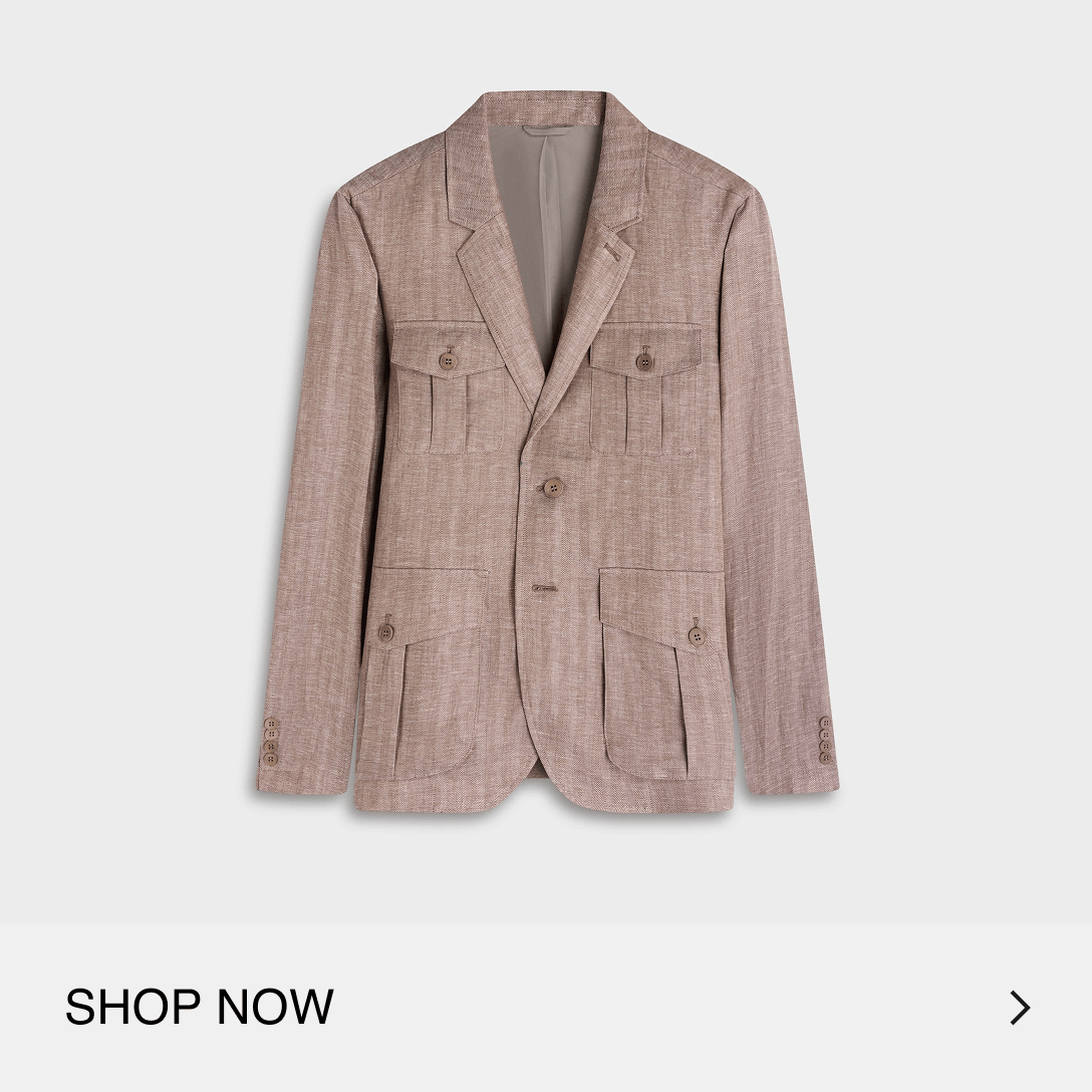 Herringbone Safari Blazer