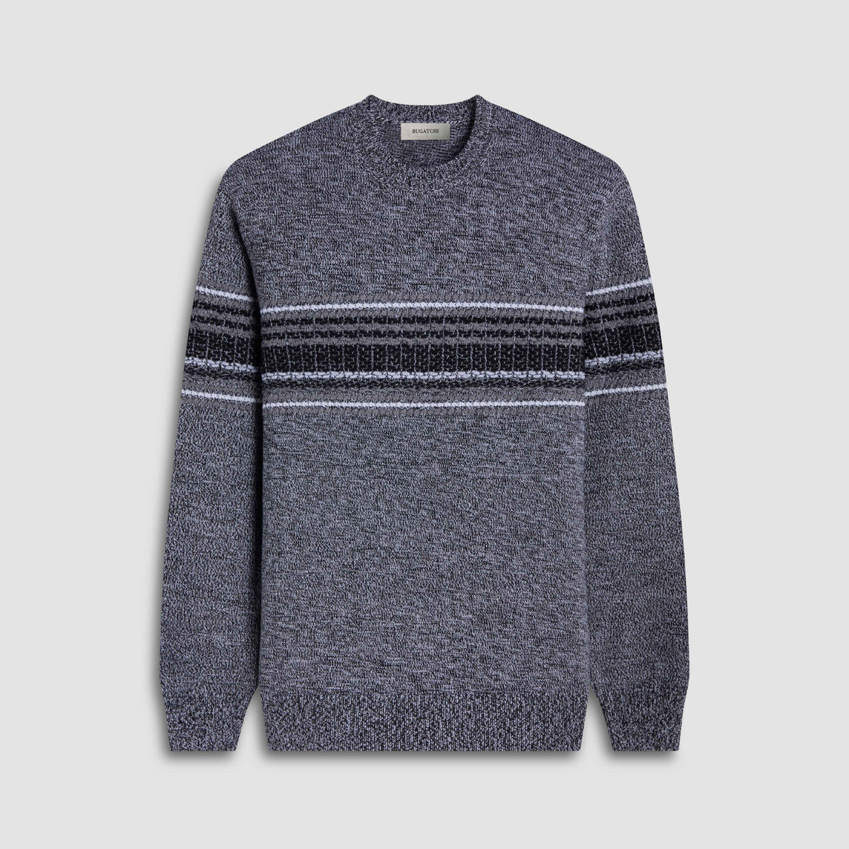 Mixed Media Front Crewneck Sweater