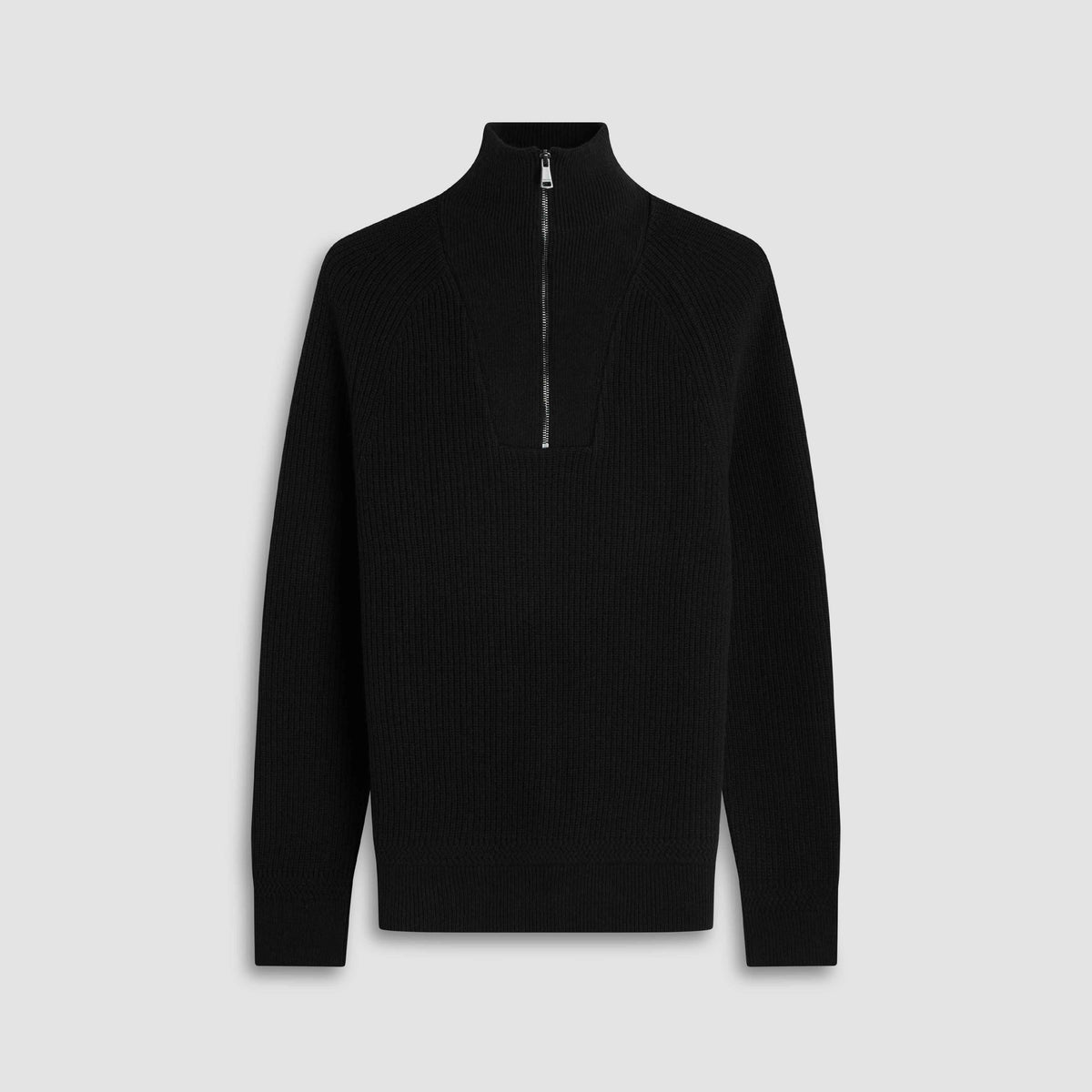 Fisherman's Rib Quarter Zip Mock Neck Sweater