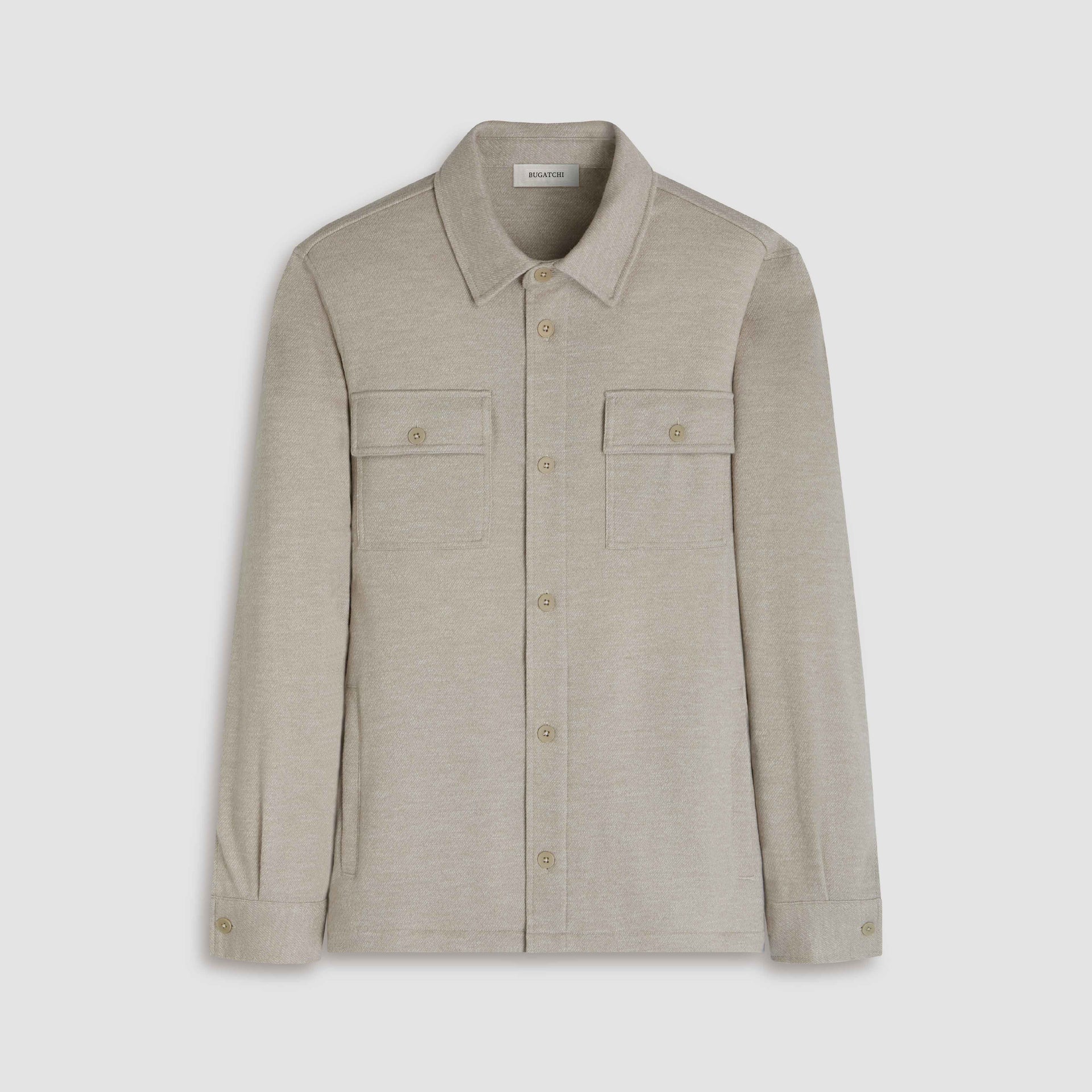 Twill Effect Knit Overshirt