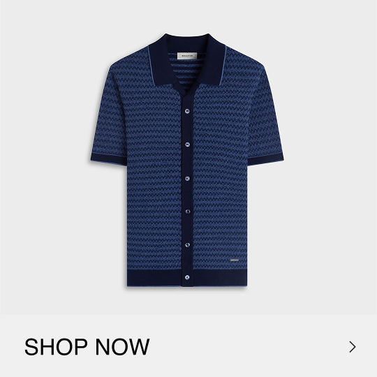 Two-Tone Honeycomb Button-Front Short-Sleeve Sweater