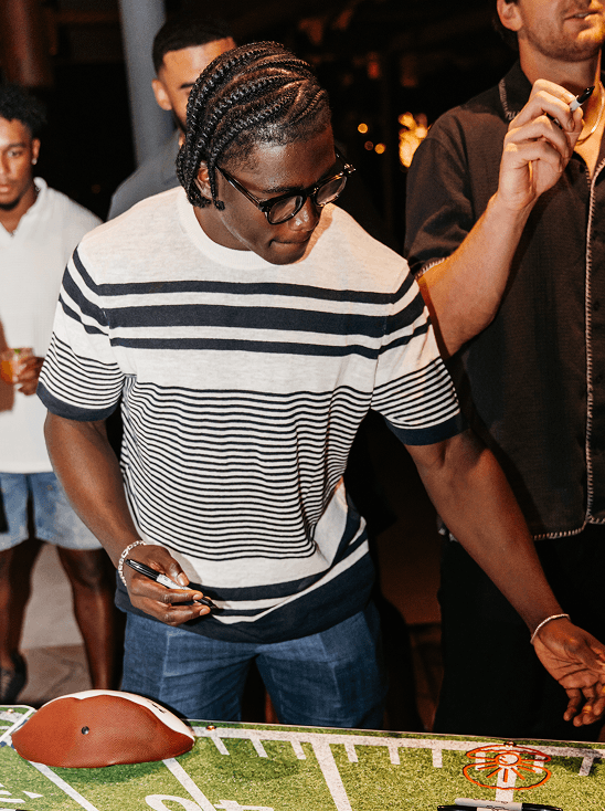 Striped Short-Sleeve Crewneck Sweater