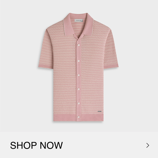 Two-Tone Honeycomb Button-Front Short-Sleeve Sweater