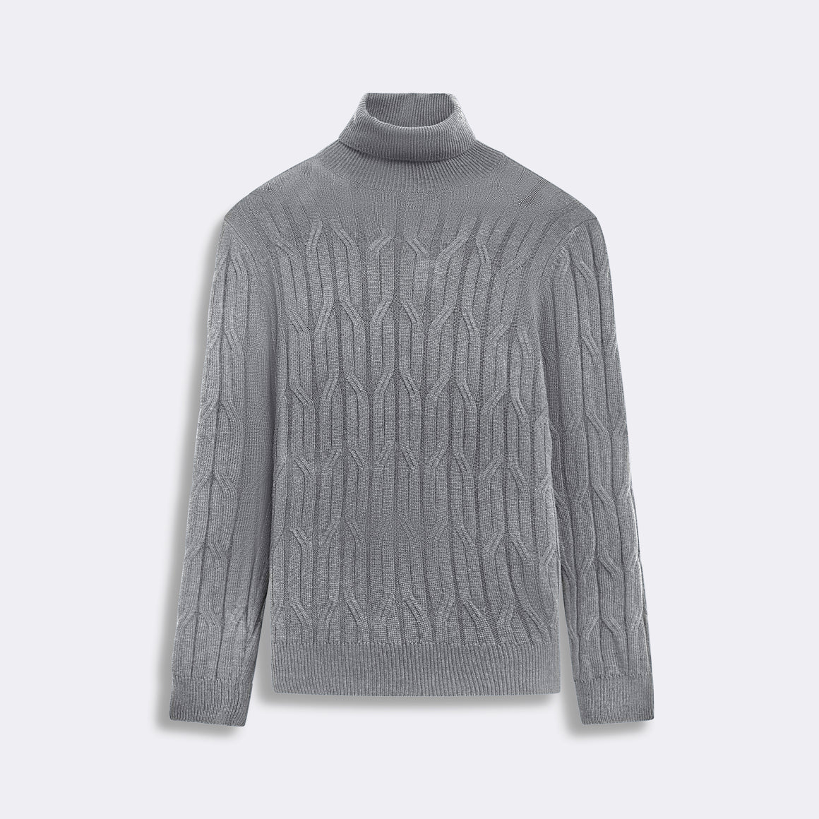 Turtle Neck Cable Jacquard Sweater