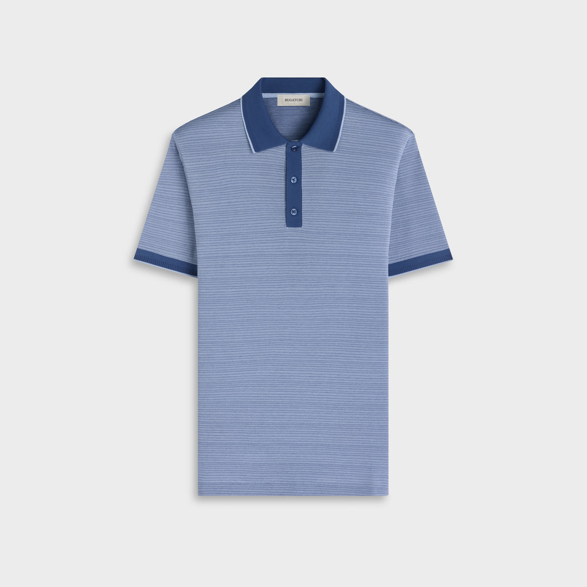Jacquard Herringbone Three-Button Polo