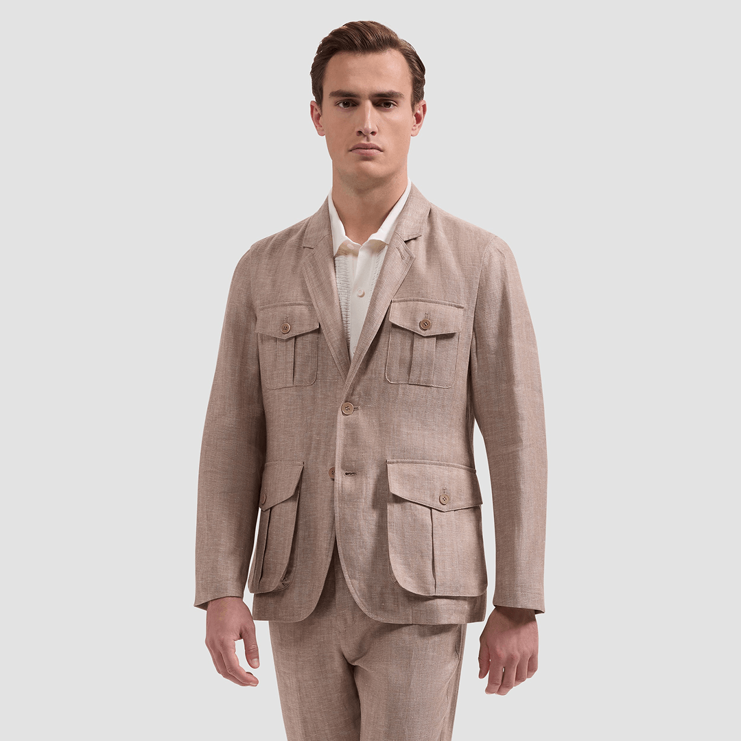 Herringbone Safari Blazer