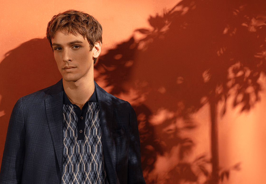 Tonal Madras Two-Button Blazer