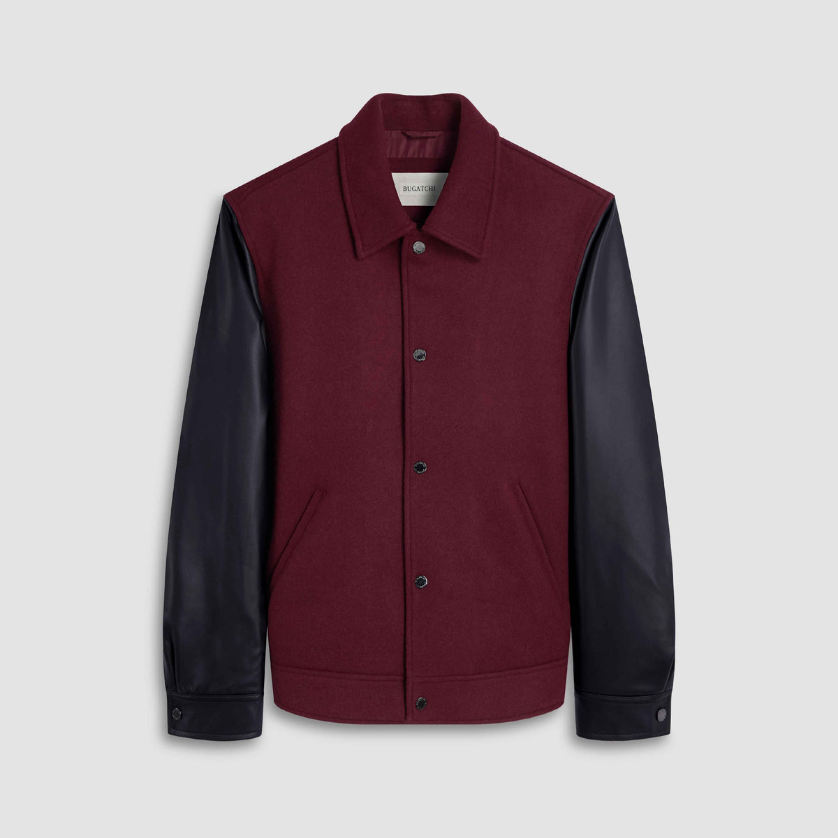 Tweed Blouson With Leather Sleeves