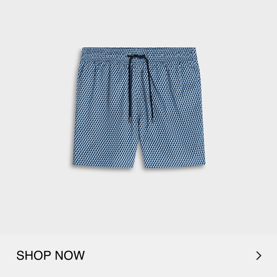 Cruz Shorter-Length Half-Moon Geo Swim Trunks