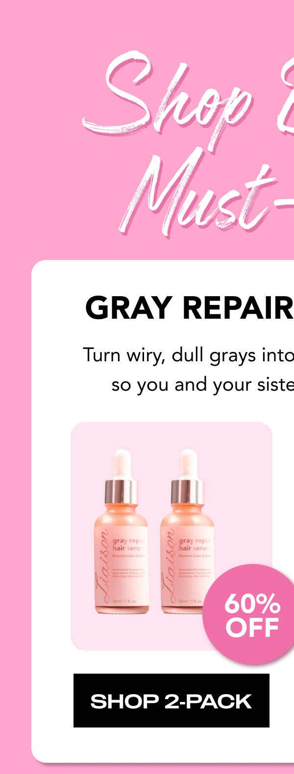 Gray Repair Hair Serum- 2 Pack