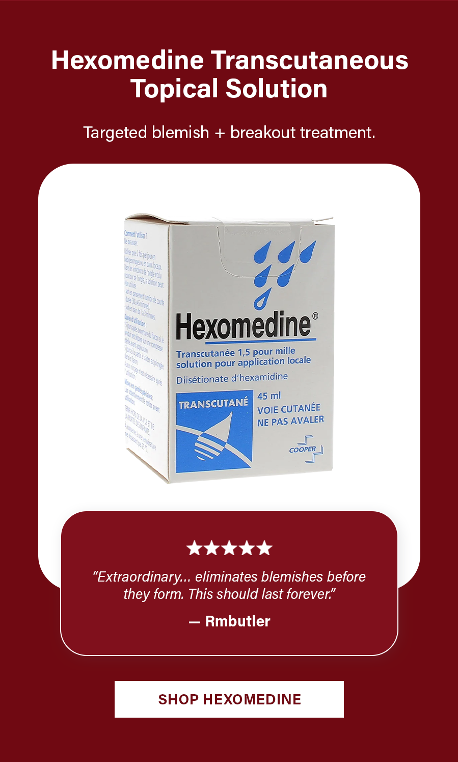 Hexomedine Transcutaneous Topical Solution