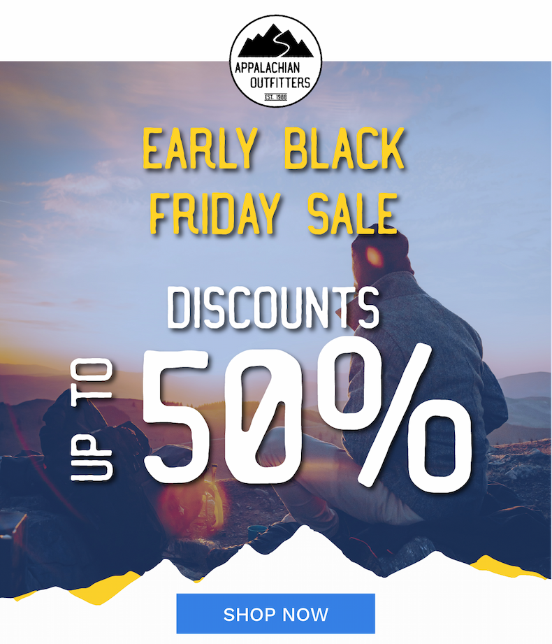 an image of a man riding a bike with the words early friday sale don't miss it