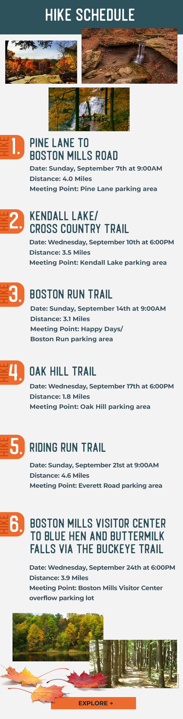 HIKE SCHEDULE