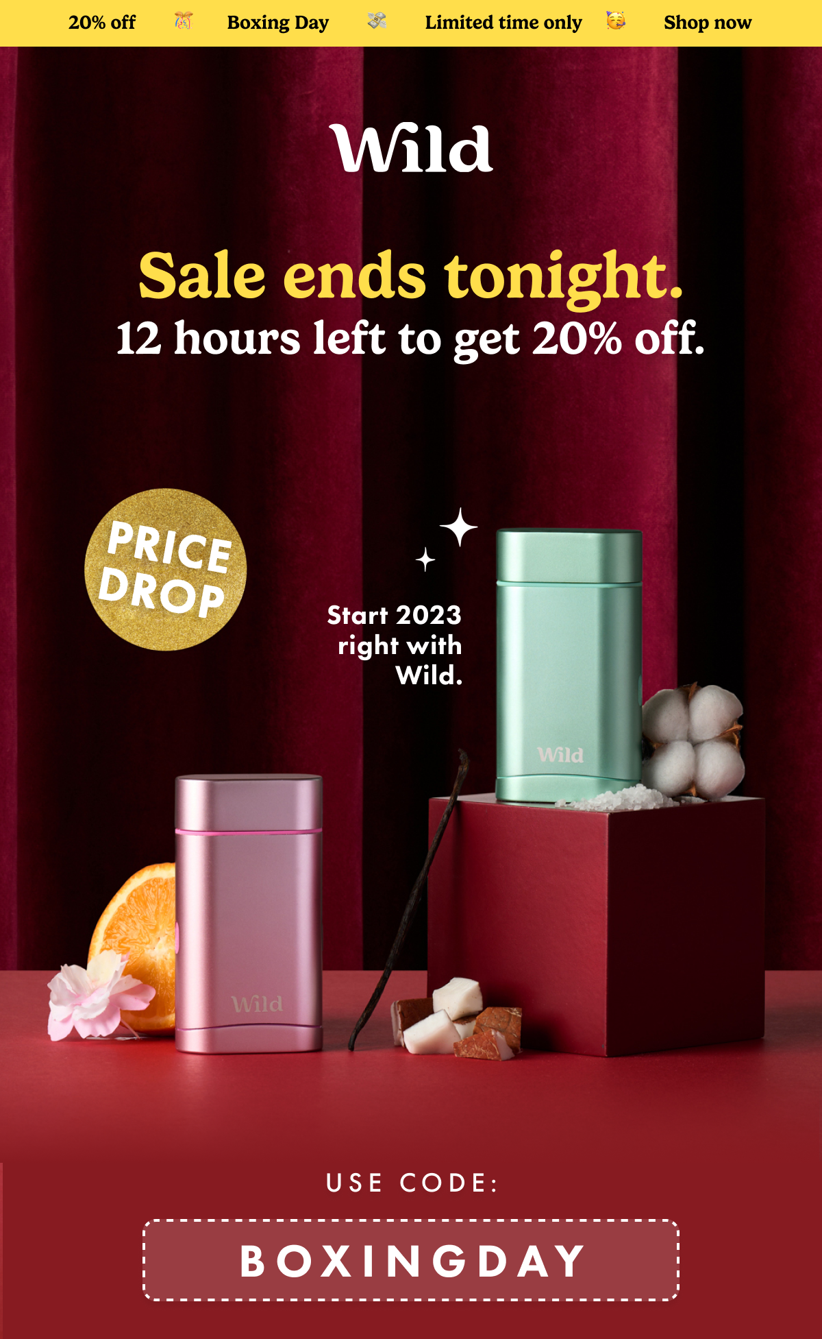 Only 12 hours left! Get 20% off. Use code: BOXINGDAY