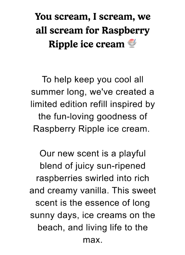 New scent launch! Raspberry Ripple