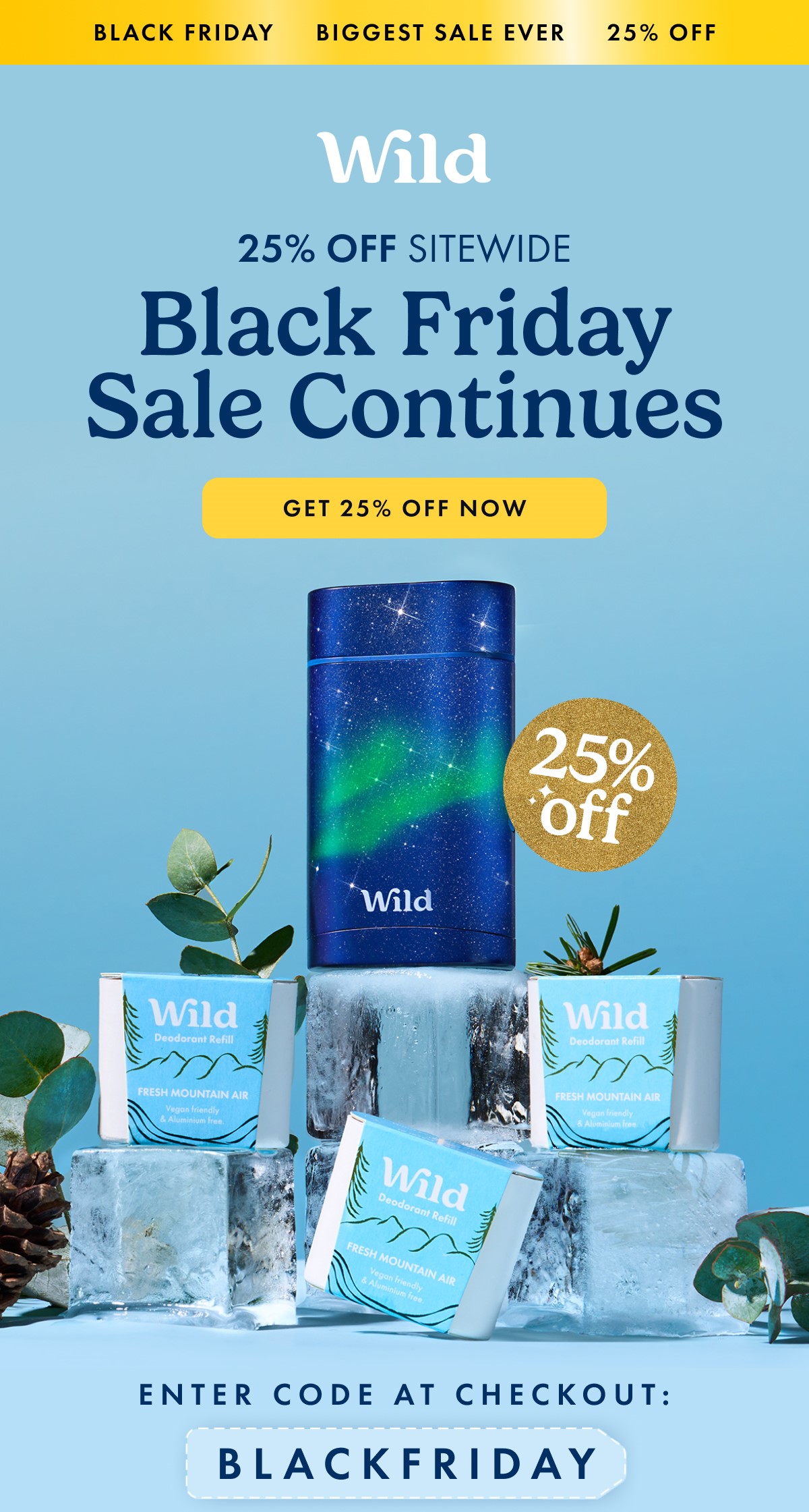 25% OFF BLACK FRIDAY SALE CONTINUES. NEW BODY WASH COLLECTION. GET 25% OFF NOW