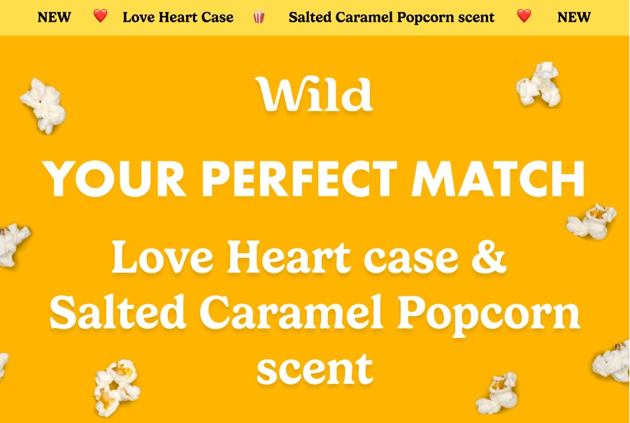 YOUR PERFECT MATCH. Love Heart case & Salted Caramel Popcorn scent.