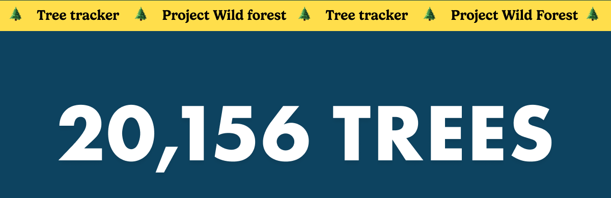 Project Wild Forest. This week you've helped us plant 15,464 trees and counting.