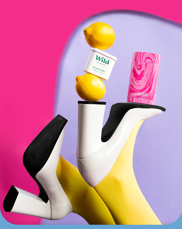 Image of the new Lemon & Honeysuckle scent and Retro Swirl case with a pink and purple background