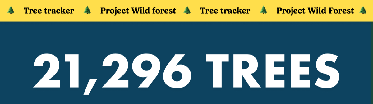 This week you've helped us plant 21,296 trees and counting