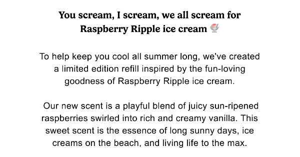 You scream, I scream, we all scream for Raspberry Ripple ice cream