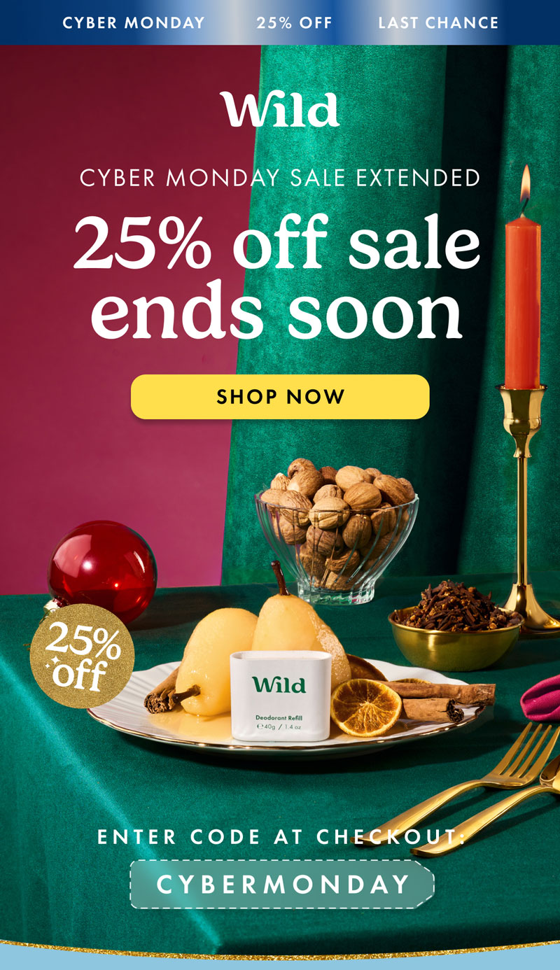Cyber Monday sale extended. 25% off sale ends soon!