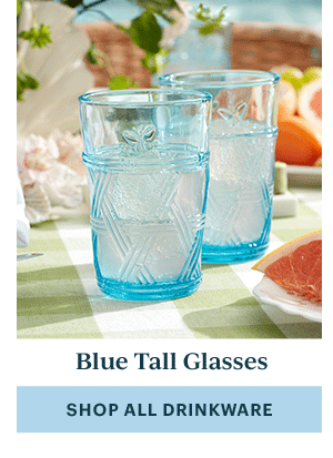 Blue Tall Glasses  [SHOP ALL DRINKWARE]