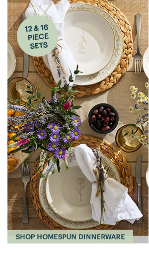 SHOP HOMESPUN DINNERWARE