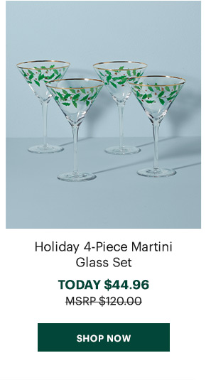 Holiday 4-Piece Martini Glass Set  TODAY $44.96