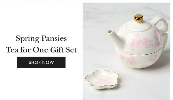 Spring Pansies Tea for One Gift Set  [SHOP NOW]