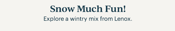Snow Much Fun!  Explore a wintry mix from Lenox.