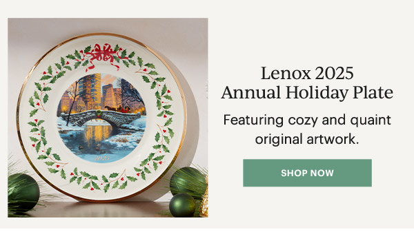 Lenox 2025 Annual Holiday Plate  Featuring cozy and quaint original artwork.  [SHOP NOW]