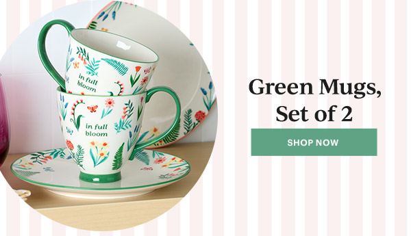Green Mugs, Set of 2  [SHOP NOW]