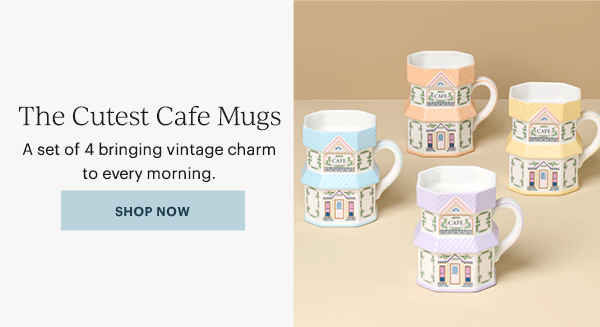 The Cutest Cafe Mugs  A set of 4 bringing vintage charm to every morning.  [SHOP NOW]