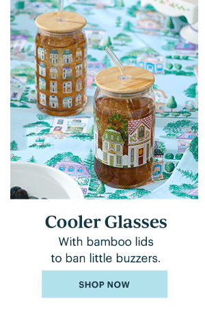 Cooler Glasses  With bamboo lids to ban little buzzers.  [SHOP NOW]