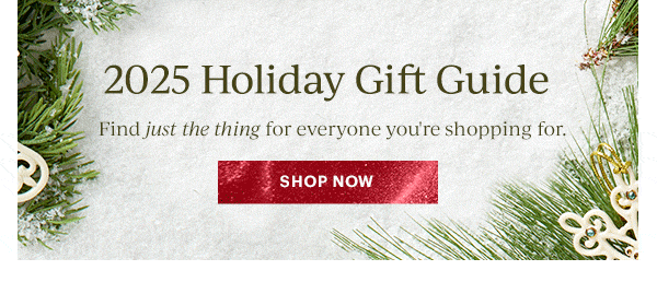 2025 Holiday Gift Guide  Find just the thing for everyone you're shopping for.  [SHOP NOW]