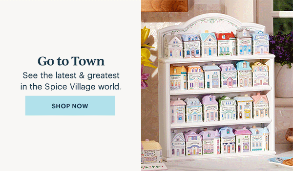 Go to Town  See the latest & greatest in the Spice Village world.  [SHOP NOW]