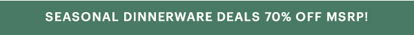 SEASONAL DINNERWARE DEALS 70% OFF MSRP!